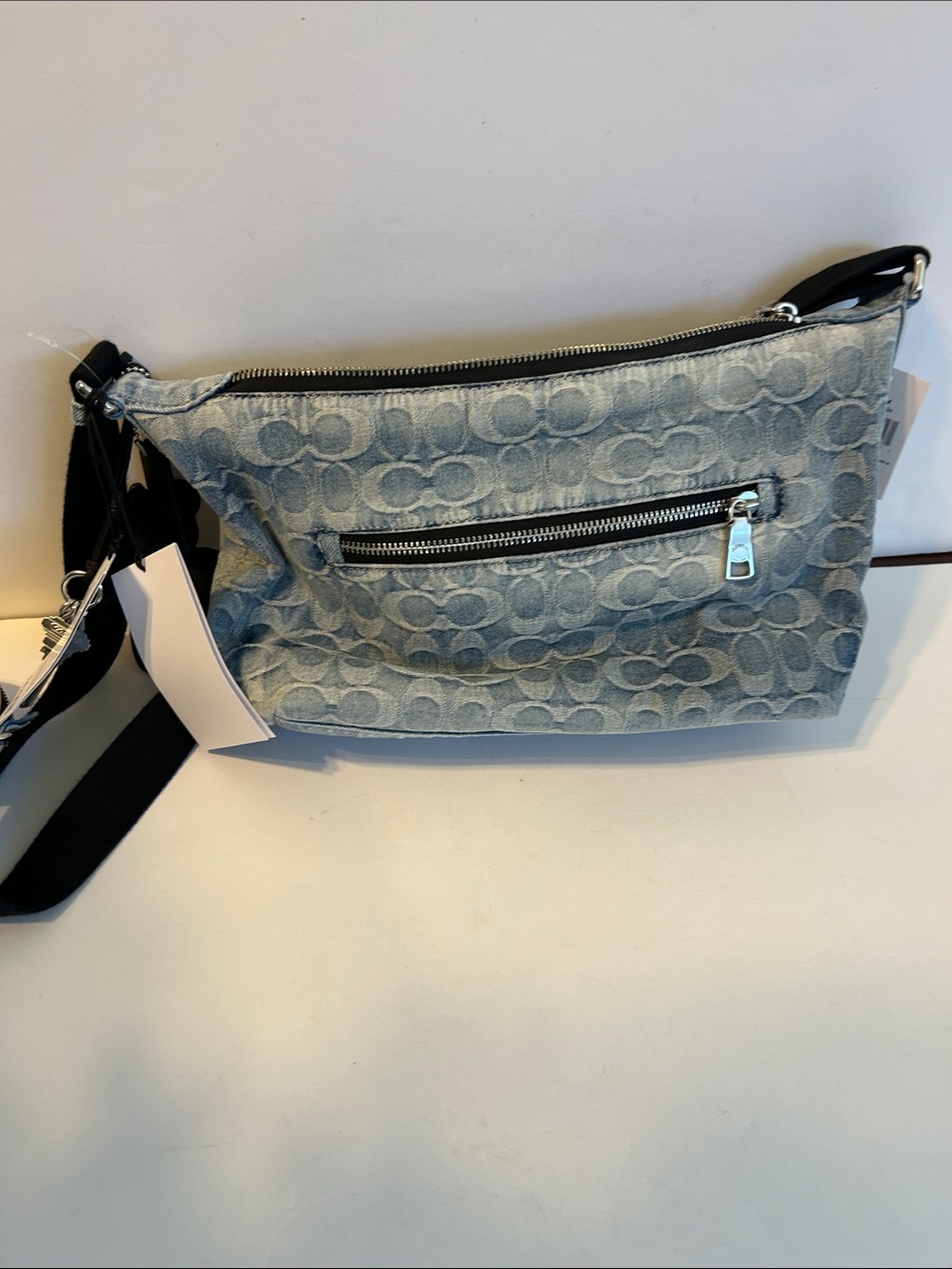 Coach Outlet Men's Small Finn Crossbody With Pouch In Loved Signature Denim - Picture 6 of 6